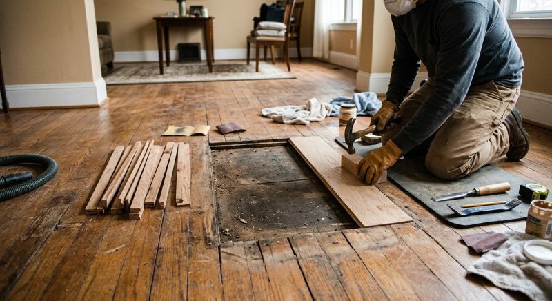 Wood Floor Repair project example